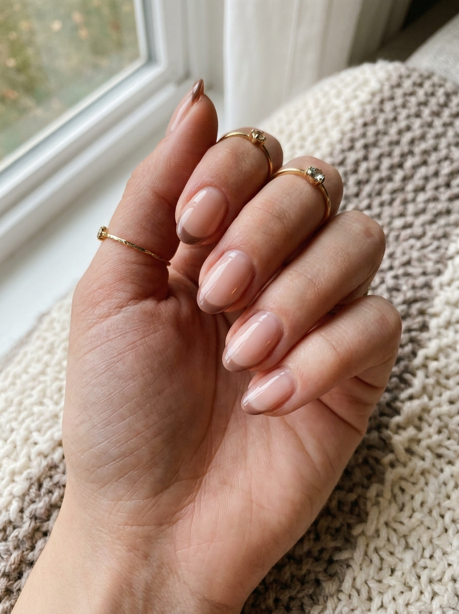 Burgundy and Gold French Nails als elegante French-Maniküre für den Herbst 2026